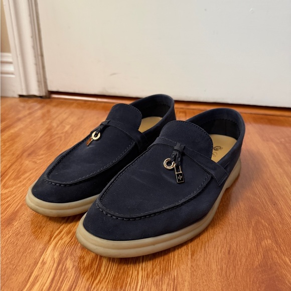 Loro Piana Navy Blue Loafers